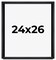 24x26 Shadow Box 1" Depth Black Picture Frame - UV Acrylic, Backing, Hanging Hardware